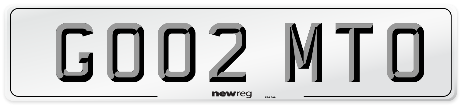 GO02 MTO Number Plate from New Reg